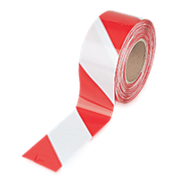 SAFETY TAPE 2INS ADHESIVE RED/WHITE